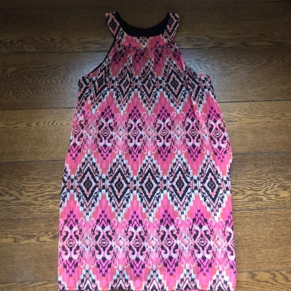Socialite Nordstrom Pink + Black Ikat Print Dress - Picture 1 of 5